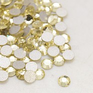 Glass Flat Back Rhinestone, Grade A, Back Plated, Faceted, Half Round, Jonquil, SS4, 1.5~1.6mm, 1440pcs/bag(RGLA-C002-SS4-213)