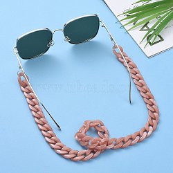 Eyeglasses Chains, Face Mask Chains, Neck Strap for Eyeglasses, with Acrylic Curb Chains, 304 Stainless Steel Jump Rings and Rubber Loop Ends, Rosy Brown, 27.56 inch(70cm)(AJEW-AL0009-06)