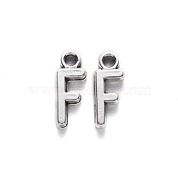 Tibetan Style Alloy Pendants, Cadmium Free & Lead Free, Letter F, F: 16x6x2mm, Hole: 2mm, about 1665pcs/1000g(TIBE-S108-108F-AS-RS)