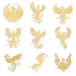 Nickel Decoration Stickers, Metal Resin Filler, Epoxy Resin & UV Resin Craft Filling Material, Phenix, 40x40mm, 9 style, 1pc/style, 9pcs/set(DIY-WH0450-061)