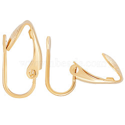 30Pcs Brass Clip-on Earring Findings, Real 24K Gold Plated, 16x8x3.5mm(KK-BBC0004-86)