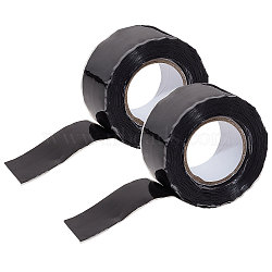 2 Rolls Silicone Adhesive Tape, Repair Tape, Electrical Tape, Waterproof Insulation & Heat-Resistant , Black, 25mm, 3m/roll(AJEW-GF0005-86)