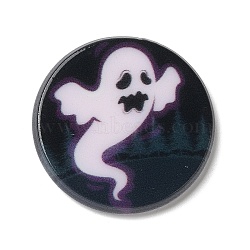 Halloween Series Acrylic Cbabochons, White, Ghost, 25x3mm(OACR-M012-14)