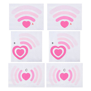 Heart Plastic Self-Adhesive Stickers, for DIY Photo Album Diary Scrapbook Decoration, Pink, 98x127x0.3mm, 3pcs/set