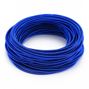 Spring Bracelets, Minimalist Bracelets, Steel French Wire Gimp Wire, for Stackable Wearing, Blue, 12 Gauge, 1.6~1.9mm, Inner Diameter: 58.5mm