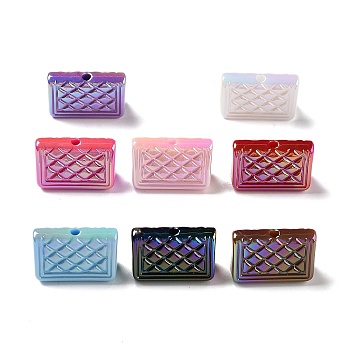 UV Plating Iridescent Acrylic Beads, AB Color, Bag, Mixed Color, 15.5x23.5x9mm, Hole: 2.5mm