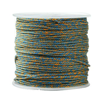 28M Cotton Cord, Braided Rope, with Plastic Reel, for Wall Hanging, Crafts, Gift Wrapping, Dodger Blue, 1mm, about 30.62 Yards(28m)/Roll