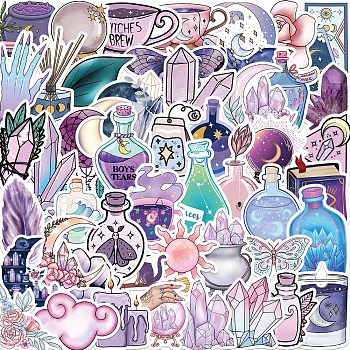 50Pcs Gothic Style PVC Waterproof Self-Adhesive Stickers, Cartoon Stickers, for Party Decorative Presents, Mixed Color, 40~60mm