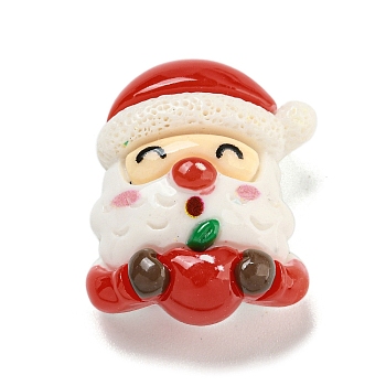 Christmas Opaque Resin Decoden Cabochons, Santa Claus, 24.5x20x10mm