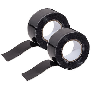 2 Rolls Silicone Adhesive Tape, Repair Tape, Electrical Tape, Waterproof Insulation & Heat-Resistant , Black, 25mm, 3m/roll