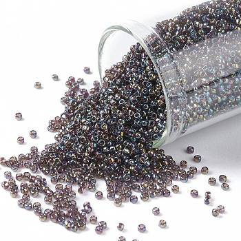 TOHO Round Seed Beads, Japanese Seed Beads, (166C) Transparent AB Amethyst, 15/0, 1.5mm, Hole: 0.7mm, about 3000pcs/10g