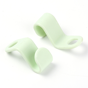 ABS Plastic Hook Hangers, Pale Green, 4.4x1.9x0.3cm, Hole: 9x11mm