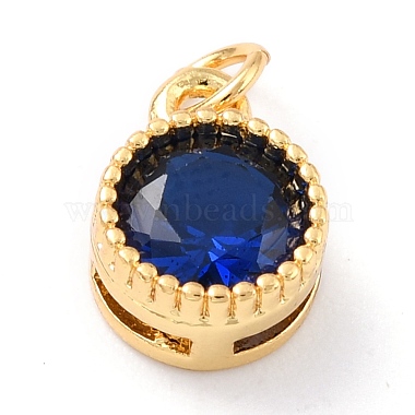 Real 18K Gold Plated Brass Inlaid Cubic Zirconia Charms(ZIRC-L100-081G)-3