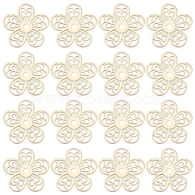Real 18K Gold Plated Flower 304 Stainless Steel Links
