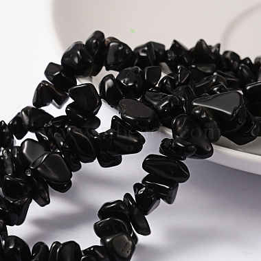 5mm Chip Black Stone Beads