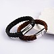 Trendy Leather Braided Cord Bracelets(BJEW-P128-05)-1
