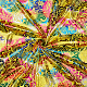 Phoenix Flower Pattern Bronzing Polyester Fabric(DIY-WH0032-98A)-1
