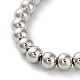 bracelets coulissants réglables en perles rondes en laiton(BJEW-D039-31B-P)-2