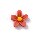 Flower Opaque Resin Cabochons, for Jewelry Making, Tomato, 7x7.5x2mm(FIND-WH0034-98E)