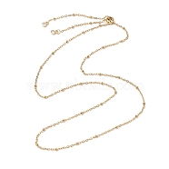 304 Stainless Steel Slider Necklace Makings, with Satellite Chains and Brass Slider Beads, Golden, 24.02 inch(61cm)(AJEW-JB01272-01)