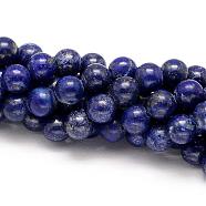 Natural Lapis Lazuli Round Beads Strands, 4mm, Hole: 0.8mm, about 89pcs/strand, 15.5 inch(G-I181-09-4mm)