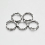 Brass Split Rings, Double Loops Jump Rings, Platinum, 7x0.6mm, about 6.4mm inner diameter, about 4760pcs/500g(KK-E647-11P)