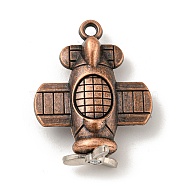 Tibetan Style Alloy Pendants, Airplane, Red Copper, 38x29.5x12mm, Hole: 3mm(PALLOY-A007-07R)