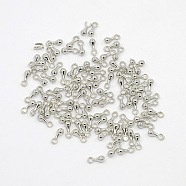 Nickel Free Alloy Charms, Chain Extender Drop, Teardrop, Platinum, 7mm long, 2.5mm wide , hole: about 1.2mm(E229-P-NF)