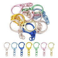 10Pcs Spray Painted Alloy Swivel Snap Hook, Keychain Clasps Findings, Mixed Color, 57mm, Hole: 6mm(FIND-YW0001-78)