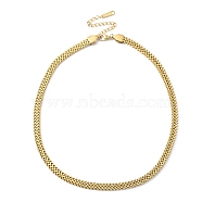 Ion Plating(IP) 304 Stainless Steel Mesh Chain Necklace for Men Women, Real 14K Gold Plated, 14.49 inch(36.8cm)(NJEW-M200-06G)