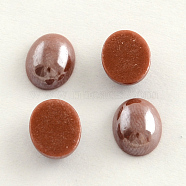 Pearlized Plated Opaque Glass Cabochons, Oval, Sienna, 13x10x5mm(X-PORC-S804-10x14-29)