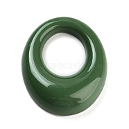 Opaque Resin Pendants, Hollow Oval Charms, Green, 35x29x8mm, Hole: 16.5x15mm(RESI-E058-01C)