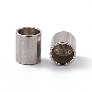 201 Stainless Steel Cord Ends, End Caps, Column, Stainless Steel Color, 6x5mm, Inner Diameter: 4mm(STAS-G288-01B-P)