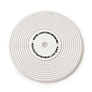 Acrylic Pendants, Vinyl Record, White, 47.5x2.5mm, Hole: 1.6mm(OACR-E037-03B)