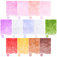 Elite 13 Style Glass Beads, No Hole, Round, Colors Vary in Shades, Mixed Color, 0.4~3mm(GLAA-PH0003-12)