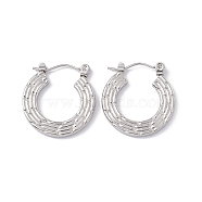 304 Stainless Steel Donut Hoop Earrings for Women, Stainless Steel Color, 21x20x2mm, Pin: 0.6mm(EJEW-E199-01P)