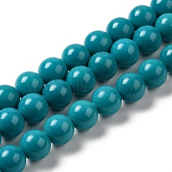 Natural Howlite Beads Strands, Dyed, Round, Turquoise, 8mm, Hole: 0.8mm, about 47pcs/strand, 15.75''(40cm)(G-B049-E01-01B)