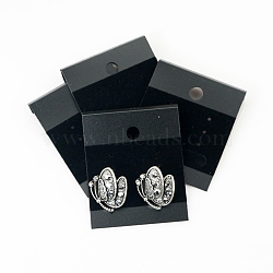 PVC Display Cards, with Velet, for Earring, Rectangle, Black, 5.2x4.3cm(CON-PW0001-138)