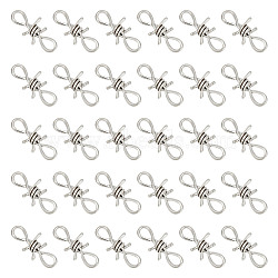 FIBLOOM 30Pcs Tibetan Style Alloy Knot Link Connector Charms, DIY Jewelry Accessories, Antique Silver, 19x44.5x8.5mm, Hole: 10.5x6mm(FIND-FI0001-05)