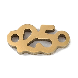 304 Stainless Steel Connector Charms, Number 25 Links, Golden, 5x10.5x1.2mm, Hole: 1.2mm(STAS-L279-018G)