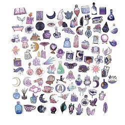 100Pcs 100 Styles PVC Plastic Witch Magic Cartoon Stickers Sets, Waterproof Adhesive Decals for DIY Scrapbooking, Photo Album Decoration, Mixed Patterns, 33~81.5x32~44x0.2mm, 1pc/style(X-STIC-P004-32)