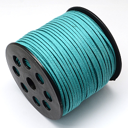 Faux Suede Cord, Faux Suede Lace, Dark Turquoise, 2.7x1.4mm, about 98.42 yards(90m)/roll(LW-R007-1143)