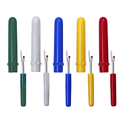Plastic Handle Seam Ripper Set, with Steel Fork, Mixed Color, 8x1cm, 5pcs/set(PURS-PW0003-116)