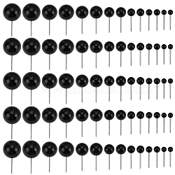 ANATTASOUL 360Pcs 7 Styles ABS Plastic Craft Doll Eyes, for Needle Felting Dolls, Amigurumi dolls, Polymer Clay Projects, with Stainless Steel Pins, Black, 10~20x4~8mm, Pin: 0.6mm(DIY-AN0001-06)