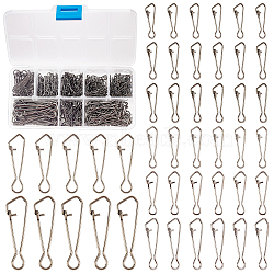 SUPERFINDINGS 400Pcs 8 Style 201 Stainless Steel Fishing Connector Quick Change Safe Lock, Freshwater Saltwater Fishing Tackle Accessories, Stainless Steel Color, 320pcs/box(FIND-FH0001-86)