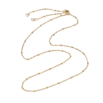 304 Stainless Steel Slider Necklace Makings, with Satellite Chains and Brass Slider Beads, Golden, 24.02 inch(61cm)