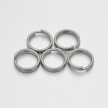 Brass Split Rings, Double Loops Jump Rings, Platinum, 7x0.6mm, about 6.4mm inner diameter, about 4760pcs/500g