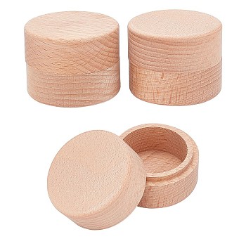 Wooden Box, Snap Cover, Column, BurlyWood, 5.2x4.05cm, Inner Size: 38mm