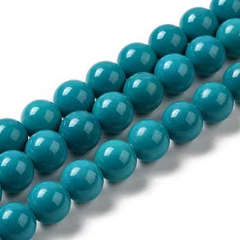 Natural Howlite Beads Strands, Dyed, Round, Turquoise, 8mm, Hole: 0.8mm, about 47pcs/strand, 15.75''(40cm)