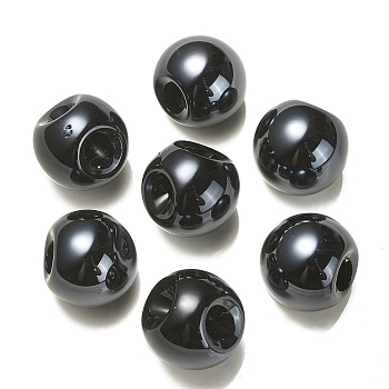 Opaque Acrylic Beads, Round Ball Bead, Top Drilled, Black, 19x19x19mm, Hole: 3mm